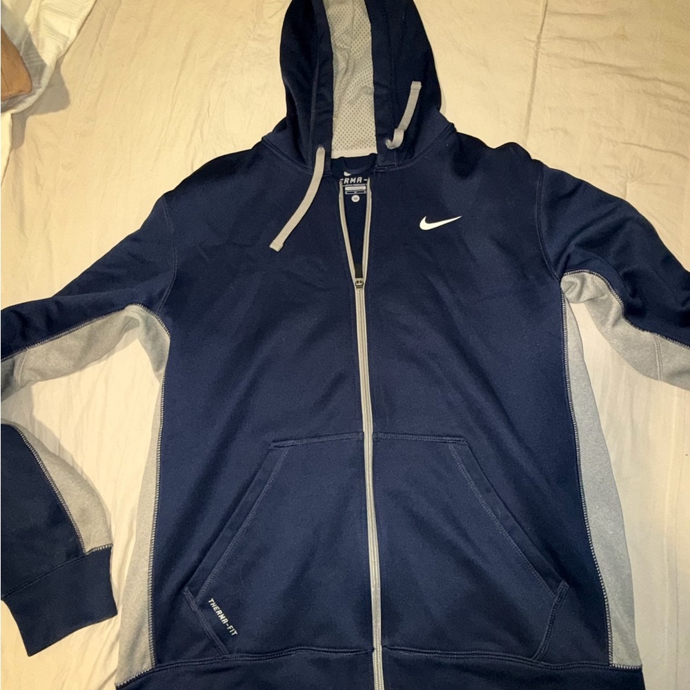 Nike Therma-Fit Navy and Gray Hoodie